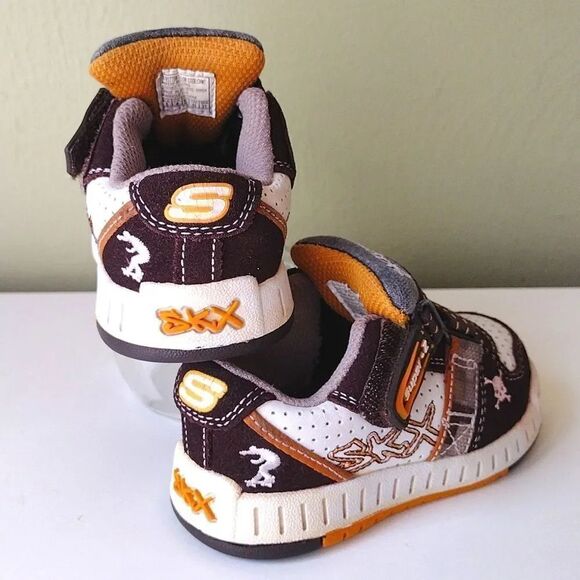 Y2K VTG Brown White Leather Sketchers Nollies Sneakers Size 5 - Picture 8 of 14